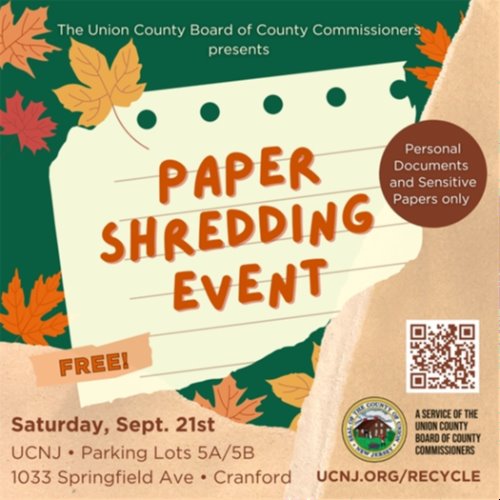 Union County Paper Shredding Event Flyer