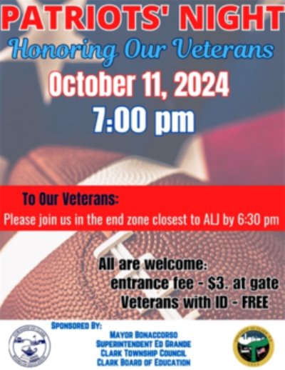 Flyer for Patriots night 2024