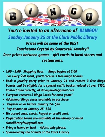 Clark Public Library Bingo Flyer